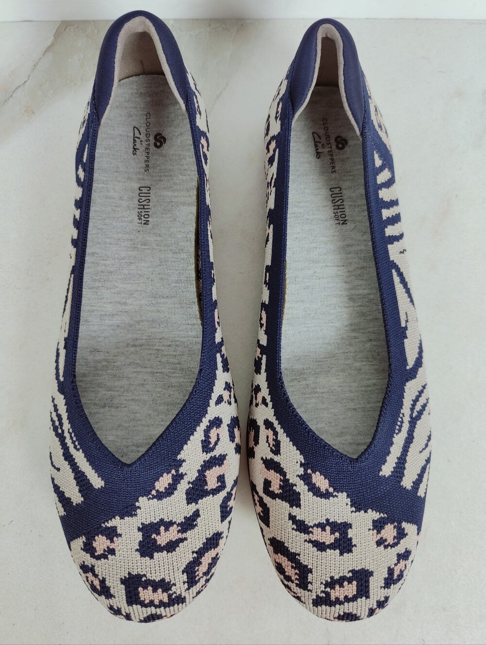 NIB Clarks Cloudsteppers Carly Wish 2 Leopard Print Ballet Flats, 7